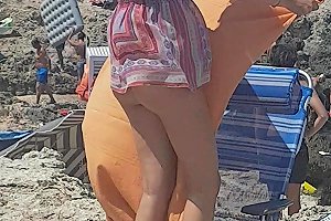 Upskirt In Italian Beach