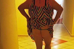 Bbw Wife Flashing Her Legs Ass And Thong On Holiday