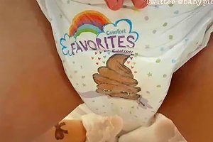 Abdl Babygirl Pees On Her Baby Diaper